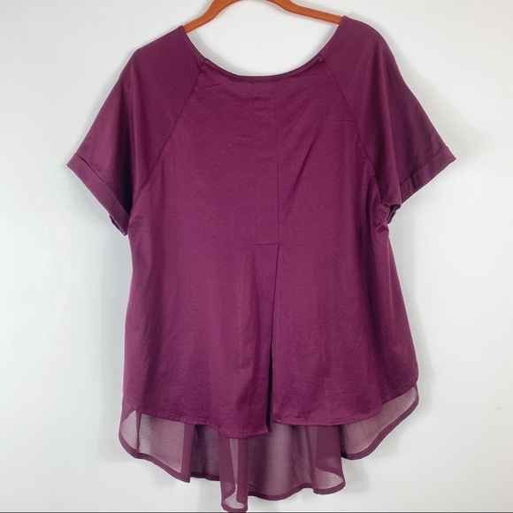 Anthropologie Eri + Ali Split Back Top Chiffon - Picture 2 of 10